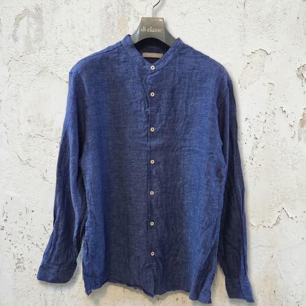 이태리 파니칼레 린넨  블루 셔츠 L