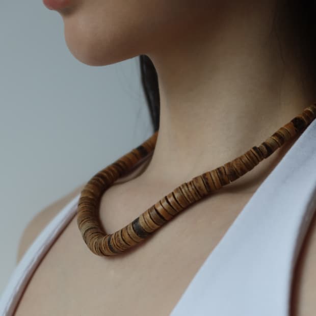 Natural wood necklace