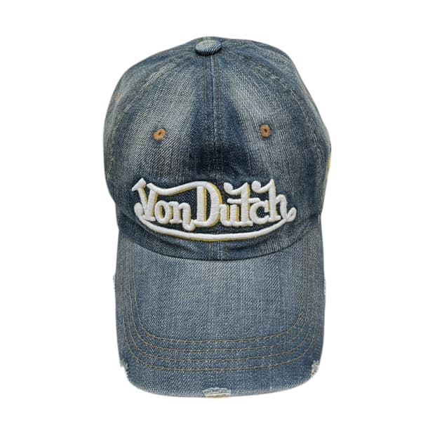 본더치 빈티지 그런지 데미지 청 데님 펑크 Y2K 볼캡 모자