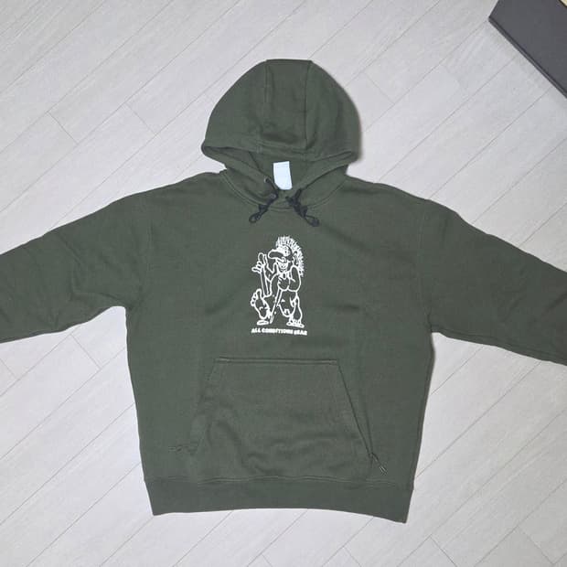 [asia L] 나이키 ACG 써마핏 플리스 후드 트롤 그래픽 카고 카키