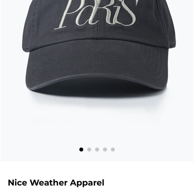 nice weather 나이스 웨더 paris cap 볼캡