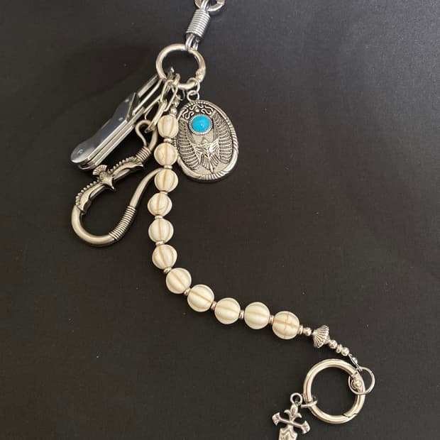 빈티지 에스닉 비즈 체인 키링