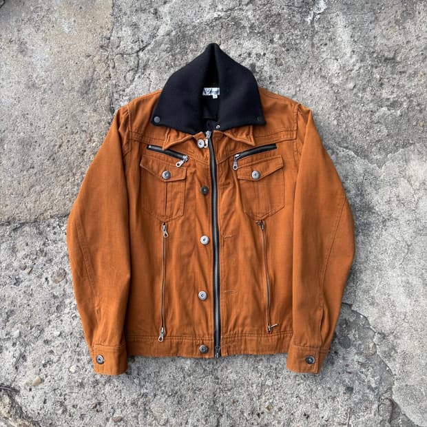 빈티지 다크 머스타드 레이어링 자켓