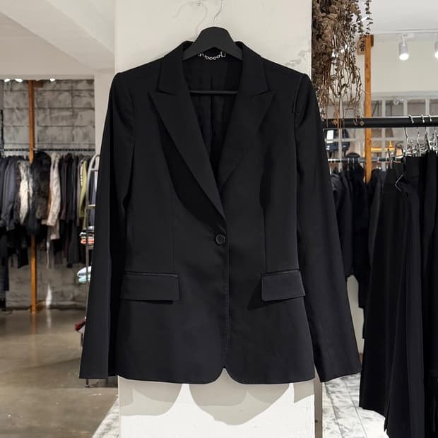 구찌 블랙 싱글 브레스티드 울 블랜드 블레이저