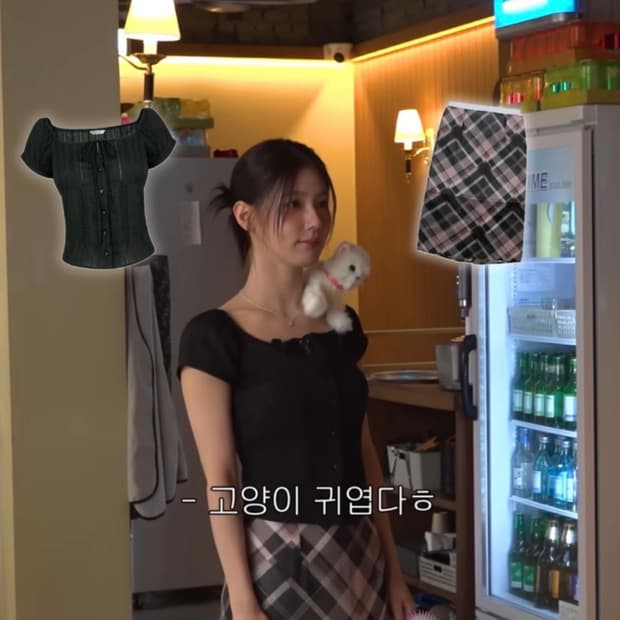 아수라 PREPPIE CHECK SKIRT 여자 아이들 미연 착용