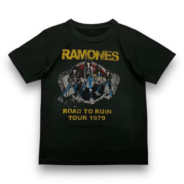 라몬즈 1979 락 밴드 4인조 싱글스티치 반팔 티셔츠