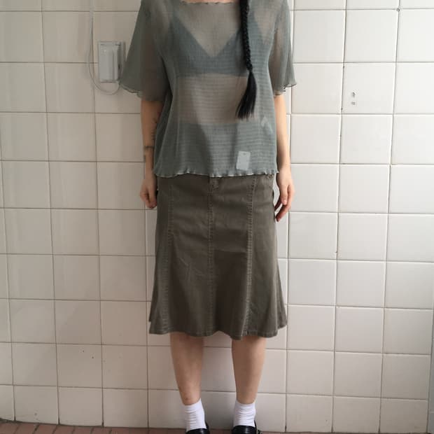 Pleats see through top