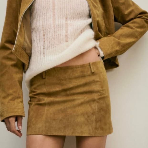 ZARA 리얼스웨이드 골반스커트 XS