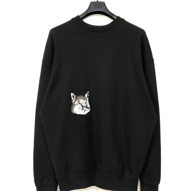 메종키츠네 양면 폭스헤드 맨투맨 L _ 블랙