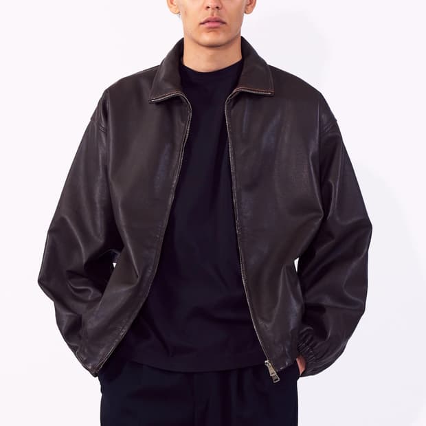 새상품) Yoke 요크 carf 레더 가죽 자켓 브라운 2