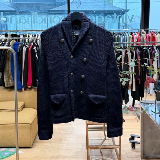 폴로 랄프로렌 네이비 숄카라 니트 자켓 