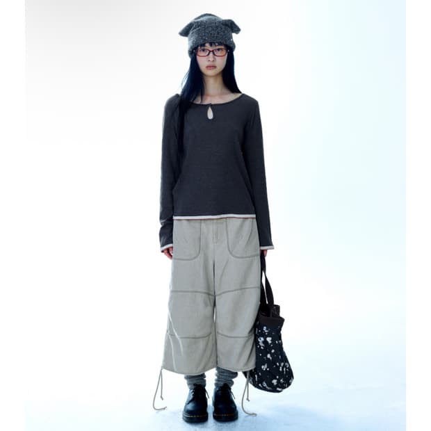 [2] 코이세이오 옥스포드 지그재그 팬츠 베이지 25fw