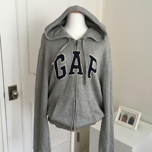 갭 후드집업 그레이