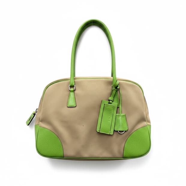 프라다 정품 바울레토 토트백 베이지/라임