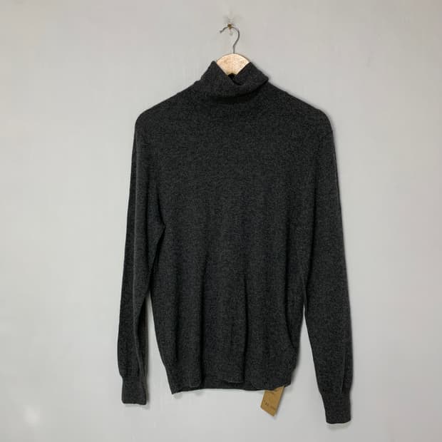 목폴라 니트 스웨터 회색 캐시미어 100% 차콜 L