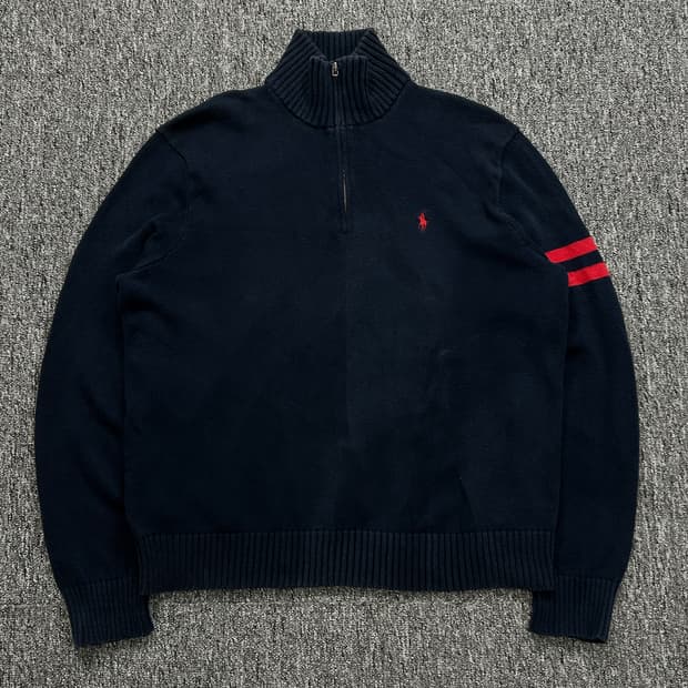 폴로 랄프로렌 네이비 하프집업 니트 XL