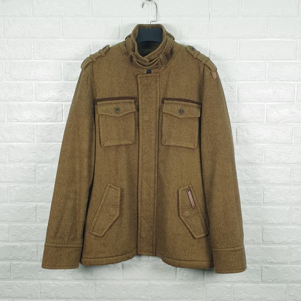 [100]써스데이아일랜드 헤링본 울 코트