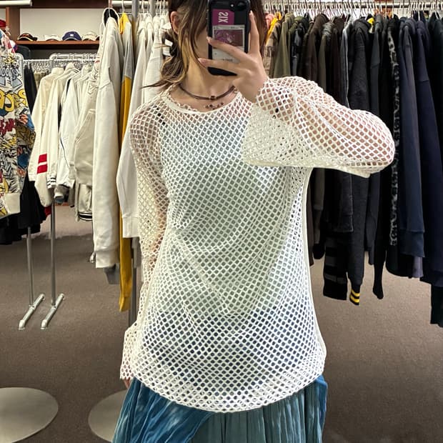 M)Discoat 빈티지 여성 펀칭 롱슬리브