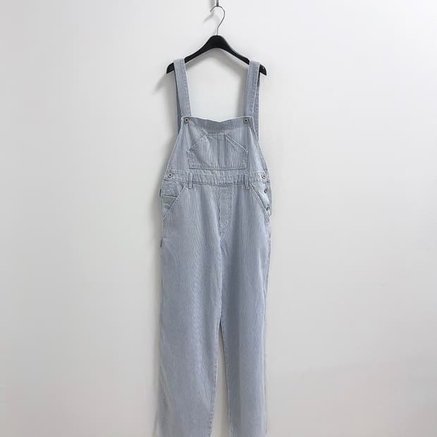 르바 스트라이프 데님 오버롤