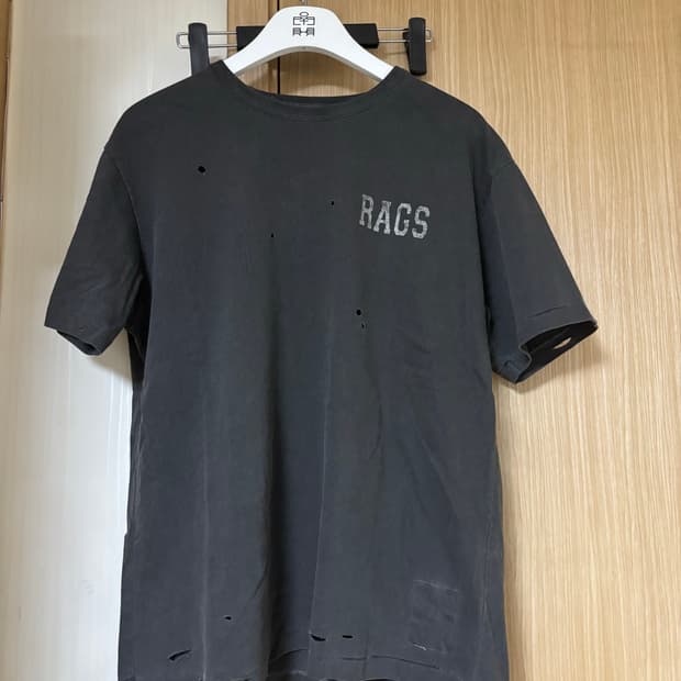비헤비어 랭스 RAGS T-SHIRTS dyed black 2
