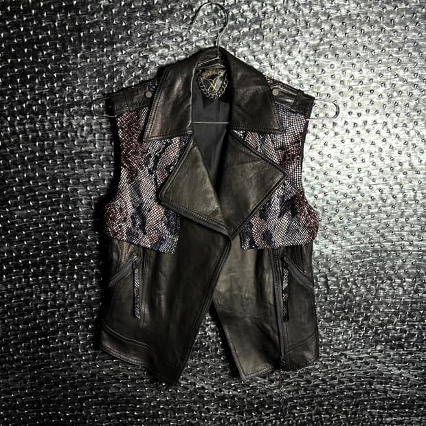 Python skin lether vest