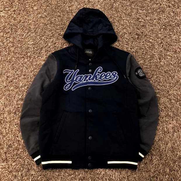 100 MLB 뉴욕 양키스 후드 야구점퍼 바시티 자켓