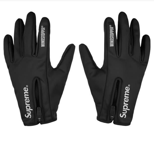 슈프림 윈드스토퍼 집 글러브 블랙 M