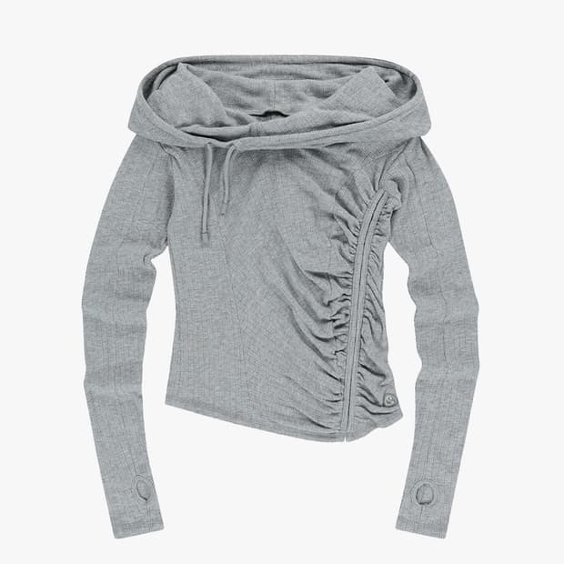 코이세이오 셔링 후크 후디 멜란지그레이