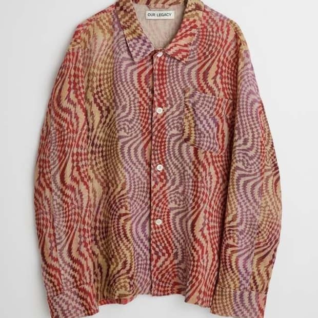 아워레가시 박스 셔츠 타탄 힙노시스 프린트