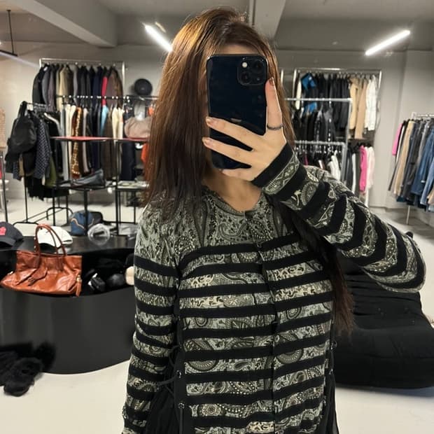 SACAI paisley mesh panel cardigan