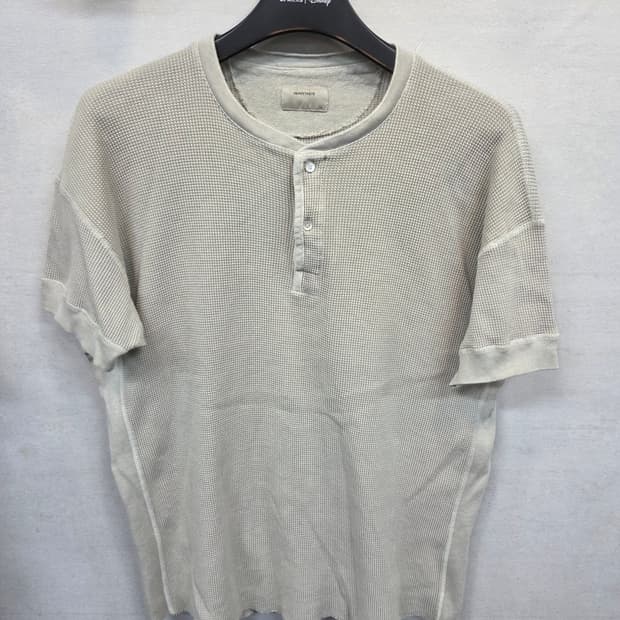 헤비테이스트 빈티지 와플 피그먼트 헨리넥 반팔 대략 xl