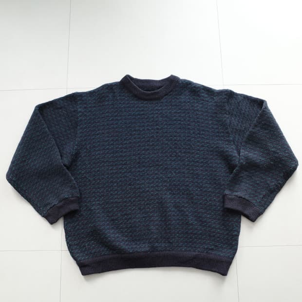 90s 버드아이 울 피셔맨 니트 (엘엘빈)