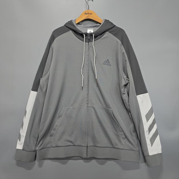 아디다스 ACT 회색 후드 집업 자켓