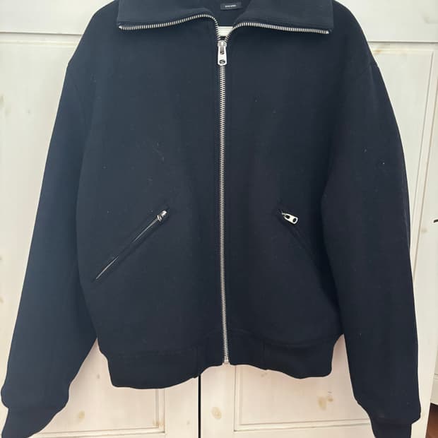 자라 울 하이넥 자켓 네이비 