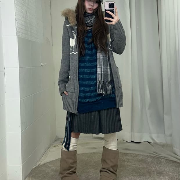 데이릴 노르딕 히피 모리걸 청록 코디세트