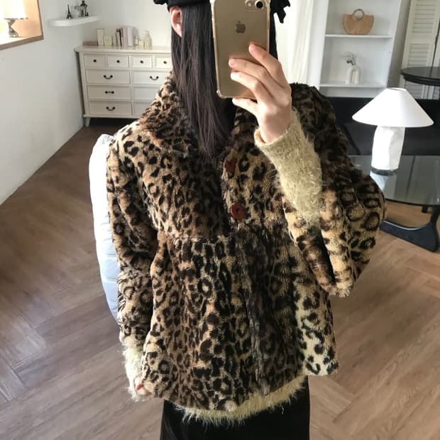 vintage pattern fur jacket