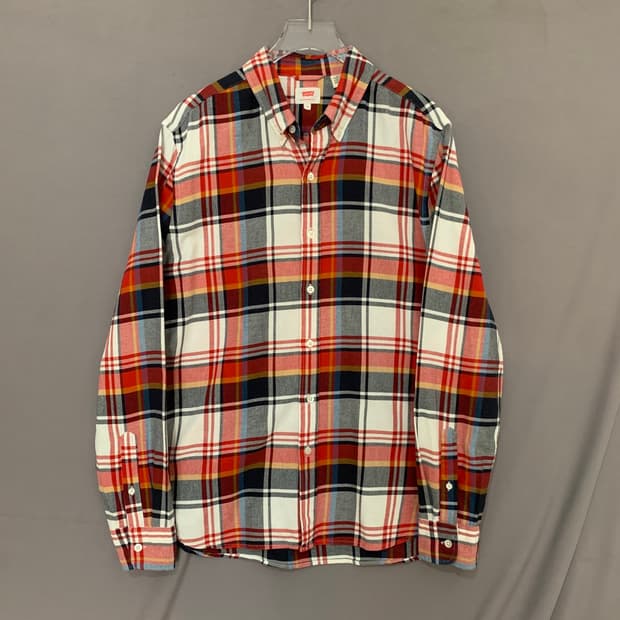 M 리바이스 화이트탭 체크 셔츠 남방