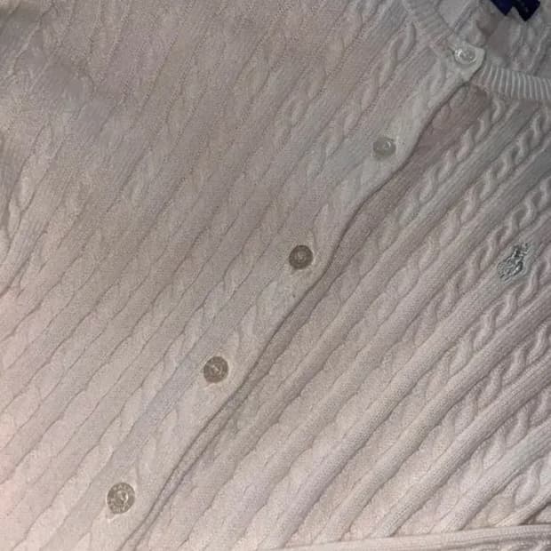 폴로 랄프로렌 케이블 니트 가디건 크림s