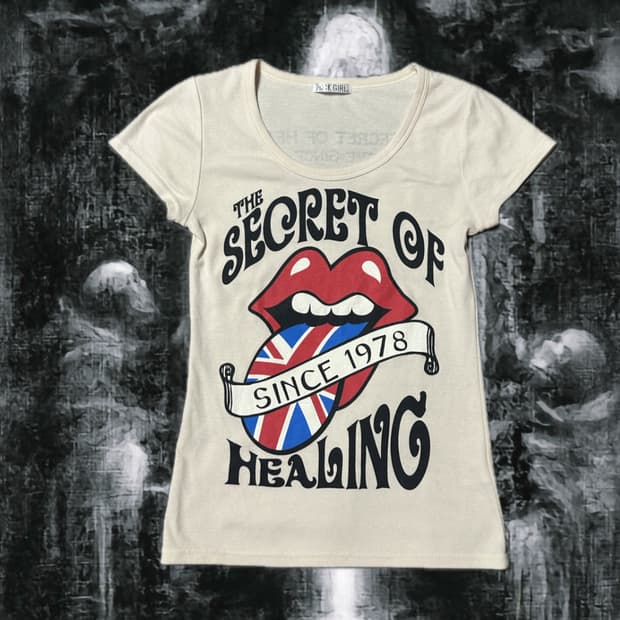 Gyaru punk UK lip printing tshirt