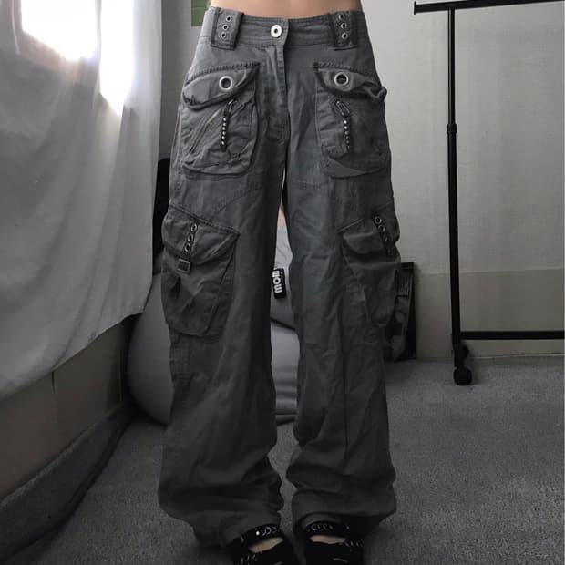 빈티지 그레이 와이드핏 카고팬츠