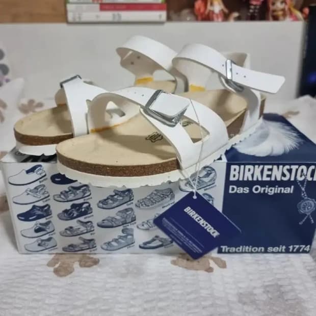 버켄스탁 화이트 리오 샌들 37 좁은발볼 새상품