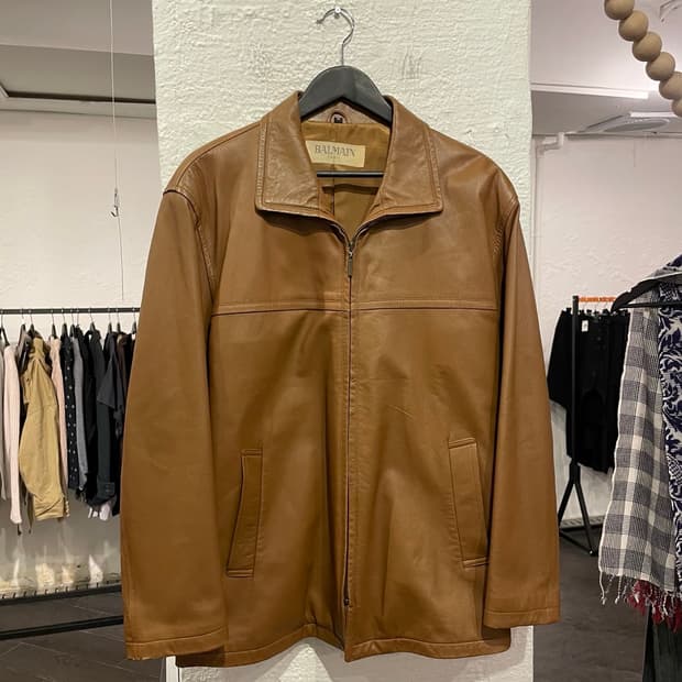 발망 집업 레더 자켓