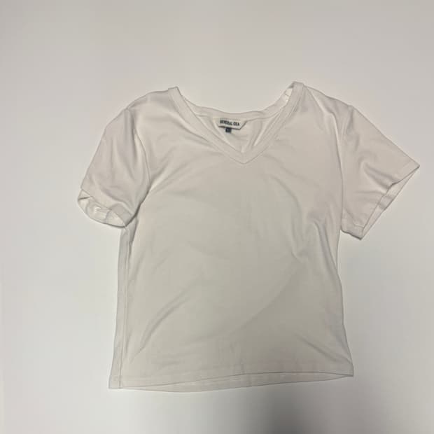 여셩 제너럴아이디어 25년도 스판 브이넥 반팔 티셔츠 XL 화이트