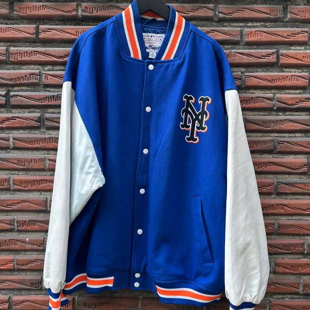 빈티지 00s 마제스틱 뉴욕 메츠 바시티 자켓
