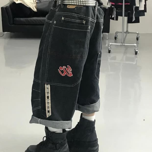 EDUSI WENLI SPORT CLUB Denim Shorts