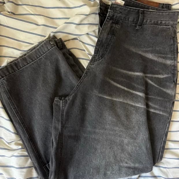 [Etce] 워시드 배기 팬츠 그레이L