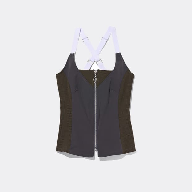 미스치프 스트랩 집업 슬리브리스