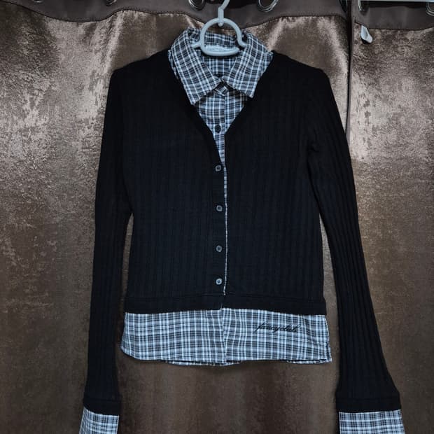 팬시클럽 셔츠 가디건