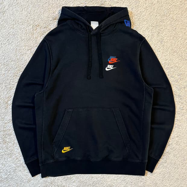 나이키 신형 NSW 멀티로고 에센셜 프렌치 테리 후드티 블랙