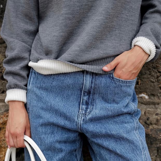 ORR 오르 메리노울 라운드 풀오버 니트 브라운